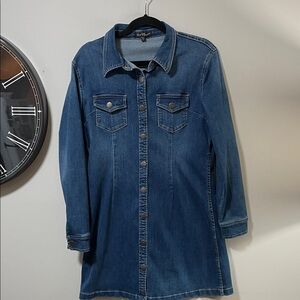 Velvet Heart Indigo Button-Up Cotton blend Denim Dress Dress